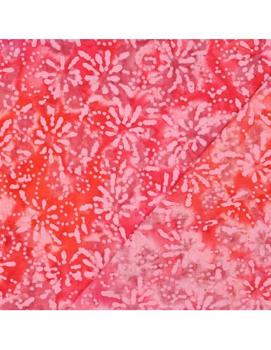 Orelia Batik Cotton Fabric - Coral