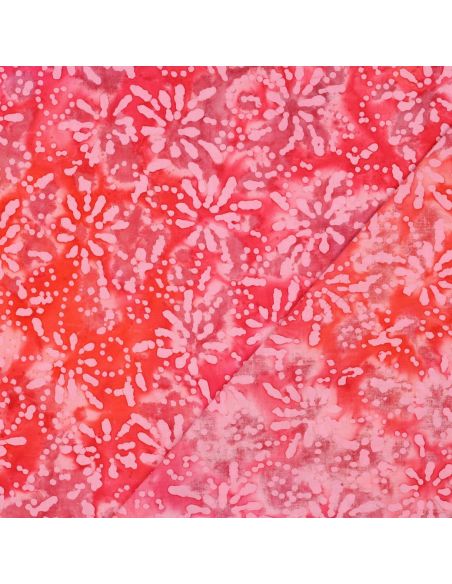 Orelia Batik Cotton Fabric - Coral