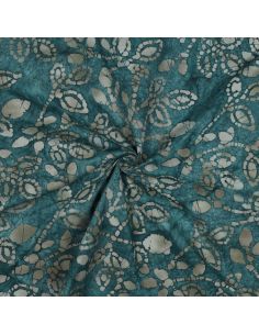 Méline batik cotton fabric - Petrol blue