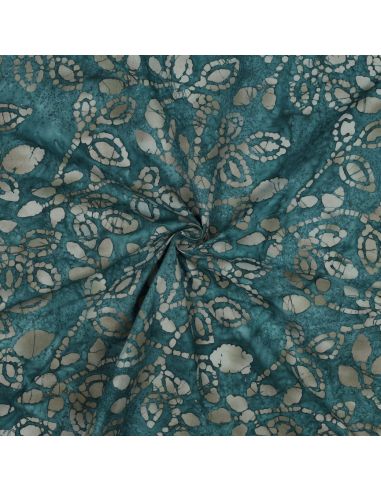 Méline batik cotton fabric - Petrol blue