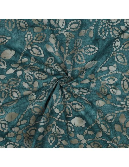 Méline batik cotton fabric - Petrol blue