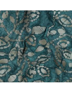 Méline batik cotton fabric - Petrol blue 2