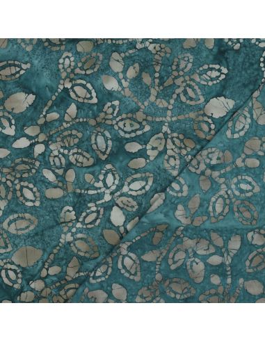 Méline batik cotton fabric - Petrol blue