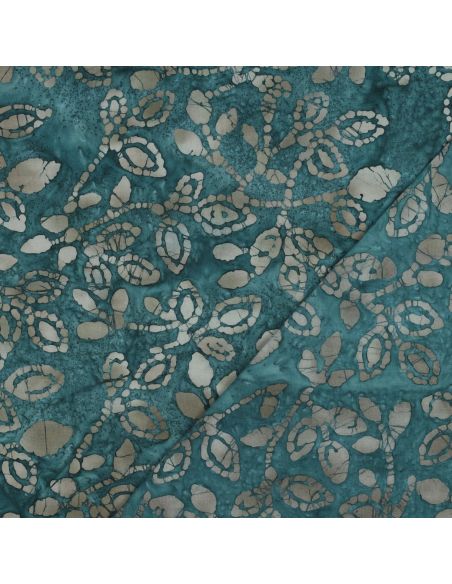 Méline batik cotton fabric - Petrol blue