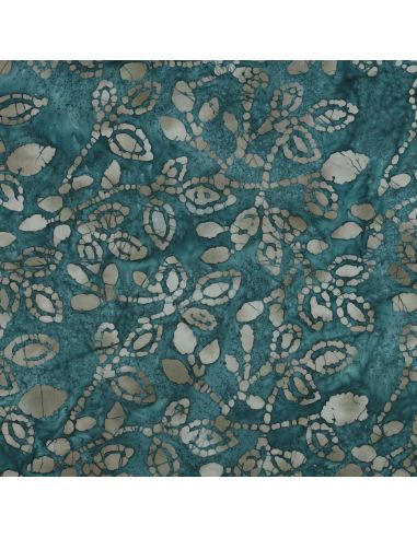 Méline batik cotton fabric - Petrol blue