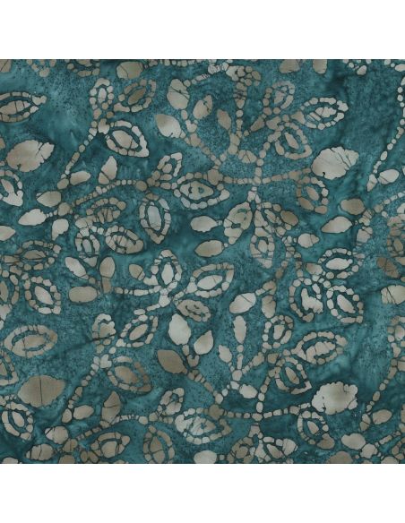 Méline batik cotton fabric - Petrol blue
