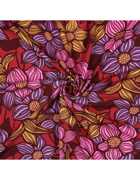 Florane viscose twill fabric - Bordeaux