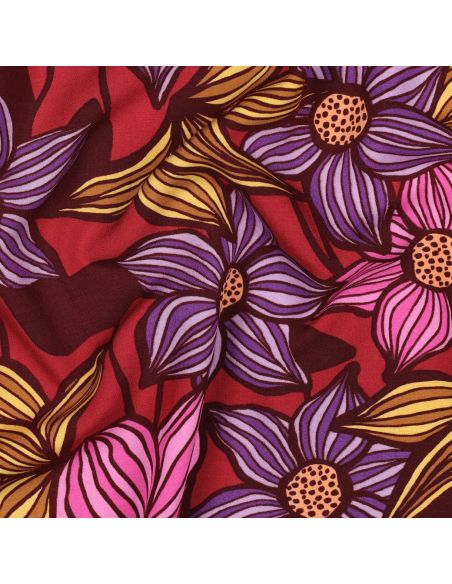 Florane viscose twill fabric - Bordeaux