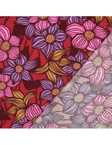 Florane viscose twill fabric - Bordeaux