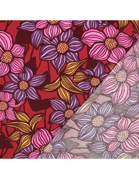 Florane viscose twill fabric - Bordeaux