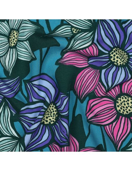 Florane viscose twill fabric - Petrol blue