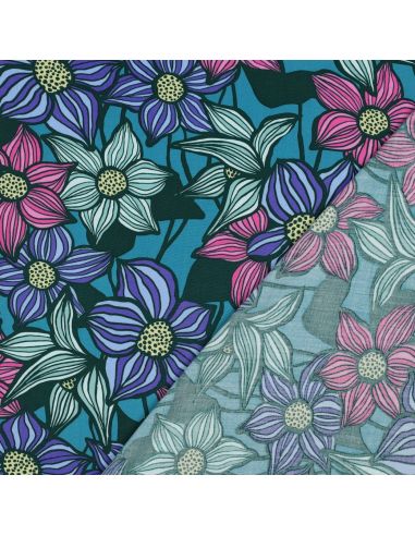 Florane viscose twill fabric - Petrol blue