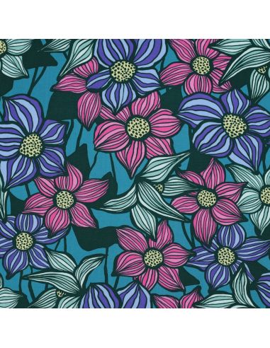 Florane viscose twill fabric - Petrol blue