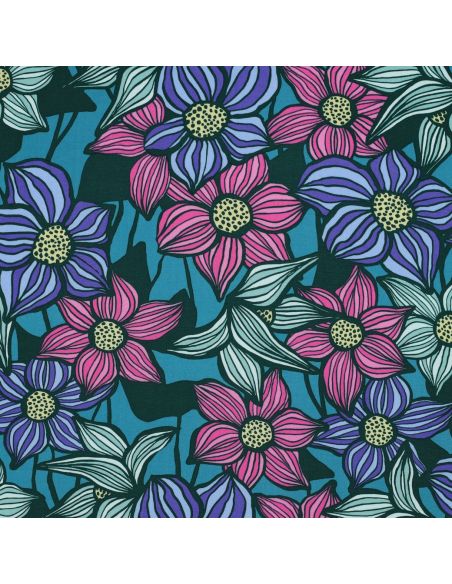 Florane viscose twill fabric - Petrol blue
