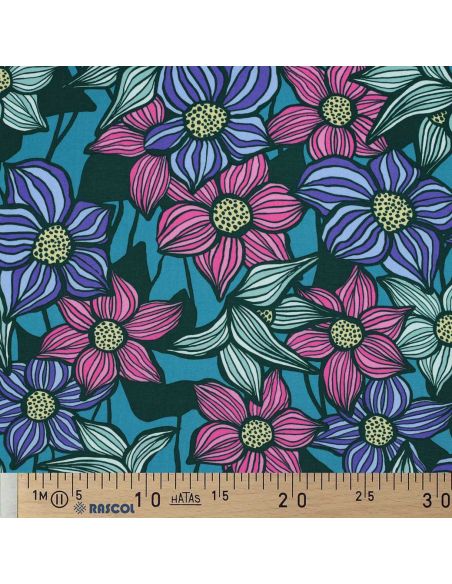 Florane viscose twill fabric - Petrol blue