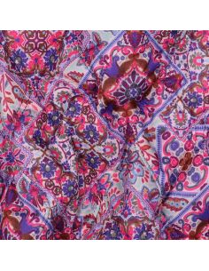 Quilted cotton voile fabric with patchwork - Blue 2