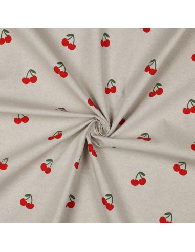 Cotton canvas fabric - Cherries