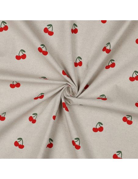 Cotton canvas fabric - Cherries