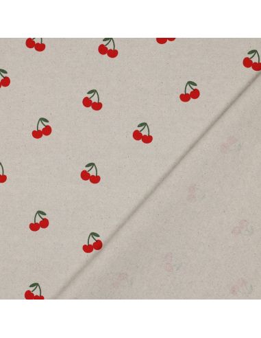 Cotton canvas fabric - Cherries