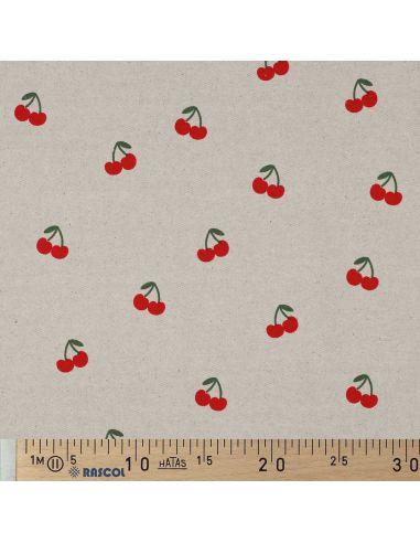Cotton canvas fabric - Cherries