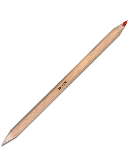 Bohin bicolor chalk pencil for fabrics - White and red