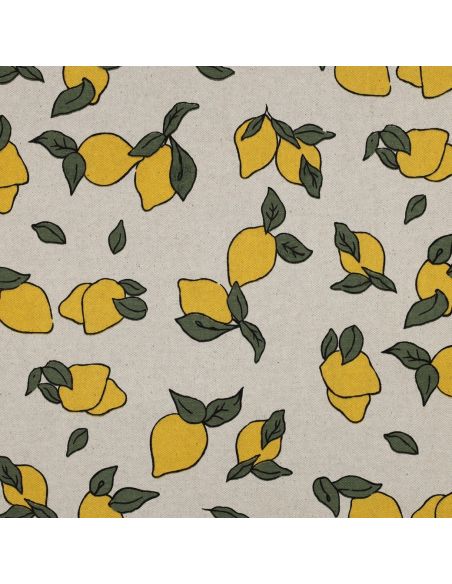 Waterproof canvas fabric with a linen look - Lemons