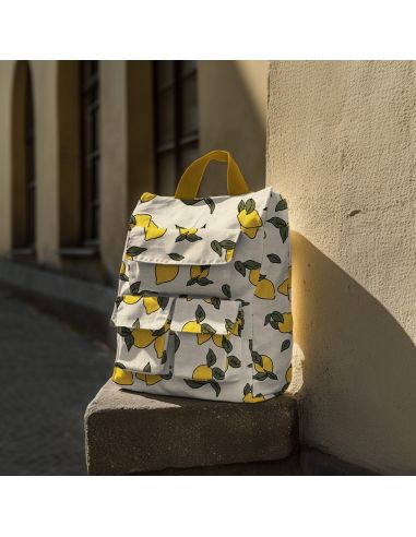 Waterproof canvas fabric with a linen look - Lemons