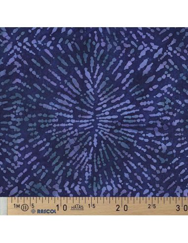 Keona Batik Viscose Fabric - Navy Blue