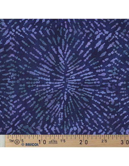 Keona Batik Viscose Fabric - Navy Blue