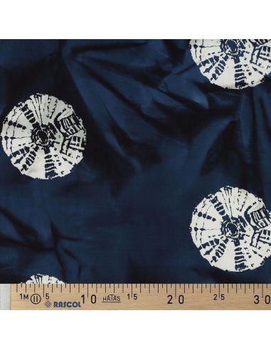Solyne batik cotton fabric - Navy blue