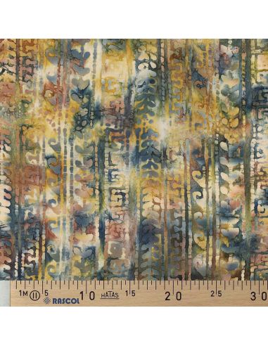 Aora batik cotton fabric - Blue and green
