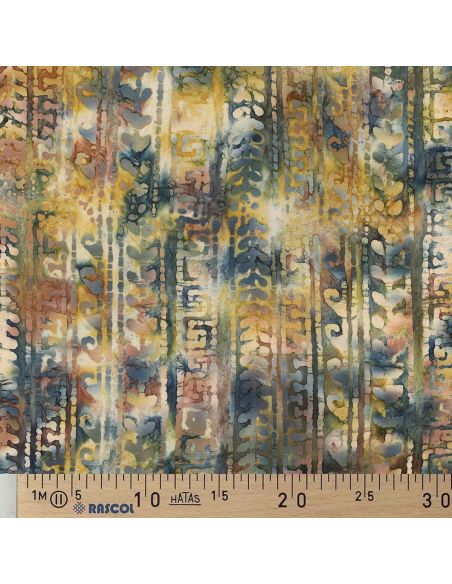 Aora batik cotton fabric - Blue and green