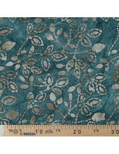 Méline batik cotton fabric - Petrol blue