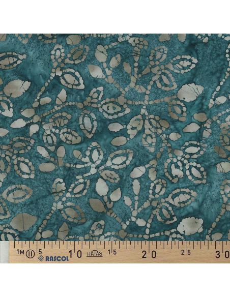Méline batik cotton fabric - Petrol blue