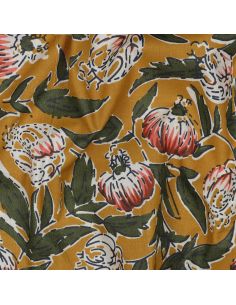 Indian cotton fabric block print Serina - Ochre 2