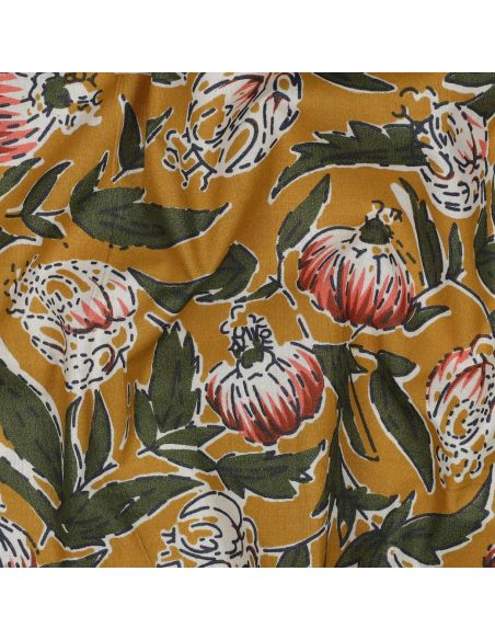 Indian cotton fabric block print Serina - Ochre