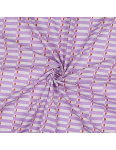 Indian cotton fabric block print Indra - Lilac