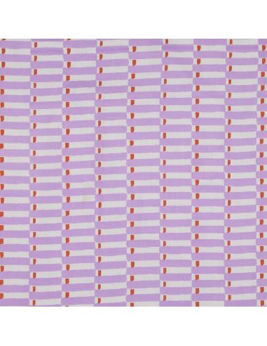 Indian cotton fabric block print Indra - Lilac