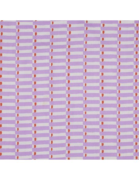 Indian cotton fabric block print Indra - Lilac