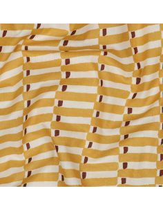 Indian cotton fabric block print Indra - Ochre 2
