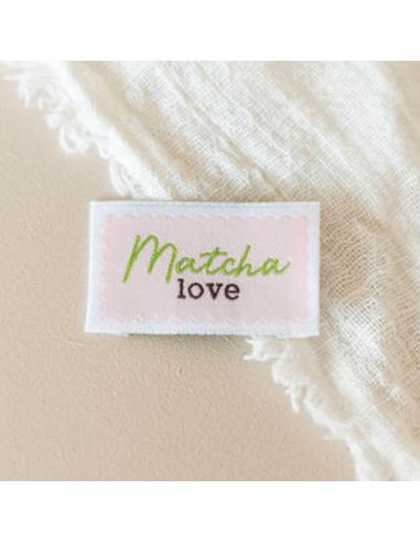 Woven label to sew Matcha love