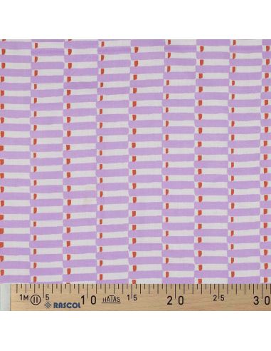 Indian cotton fabric block print Indra - Lilac