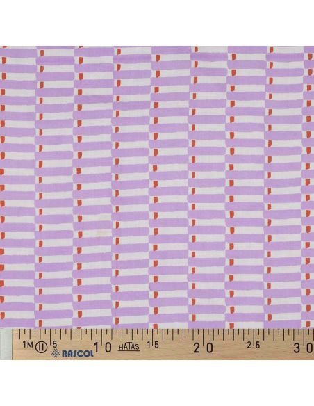 Indian cotton fabric block print Indra - Lilac