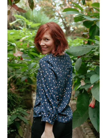 Bagheera Blue Viscose Fabric - Églantine & Zoé