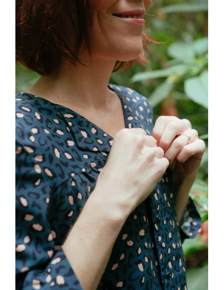 Bagheera Blue Viscose Fabric - Églantine & Zoé