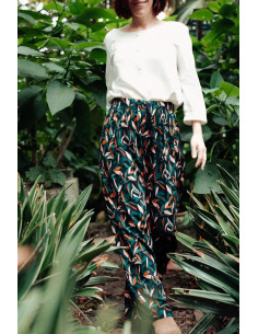 Mowgli Green Viscose Fabric - Églantine & Zoé 2