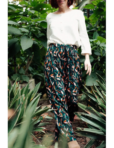 Mowgli Green Viscose Fabric - Églantine & Zoé
