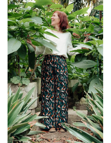 Mowgli Green Viscose Fabric - Églantine & Zoé