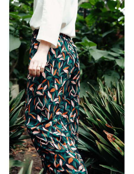 Mowgli Green Viscose Fabric - Églantine & Zoé