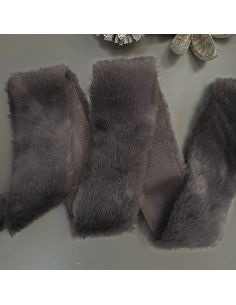 Faux fur ribbon - Slate gray